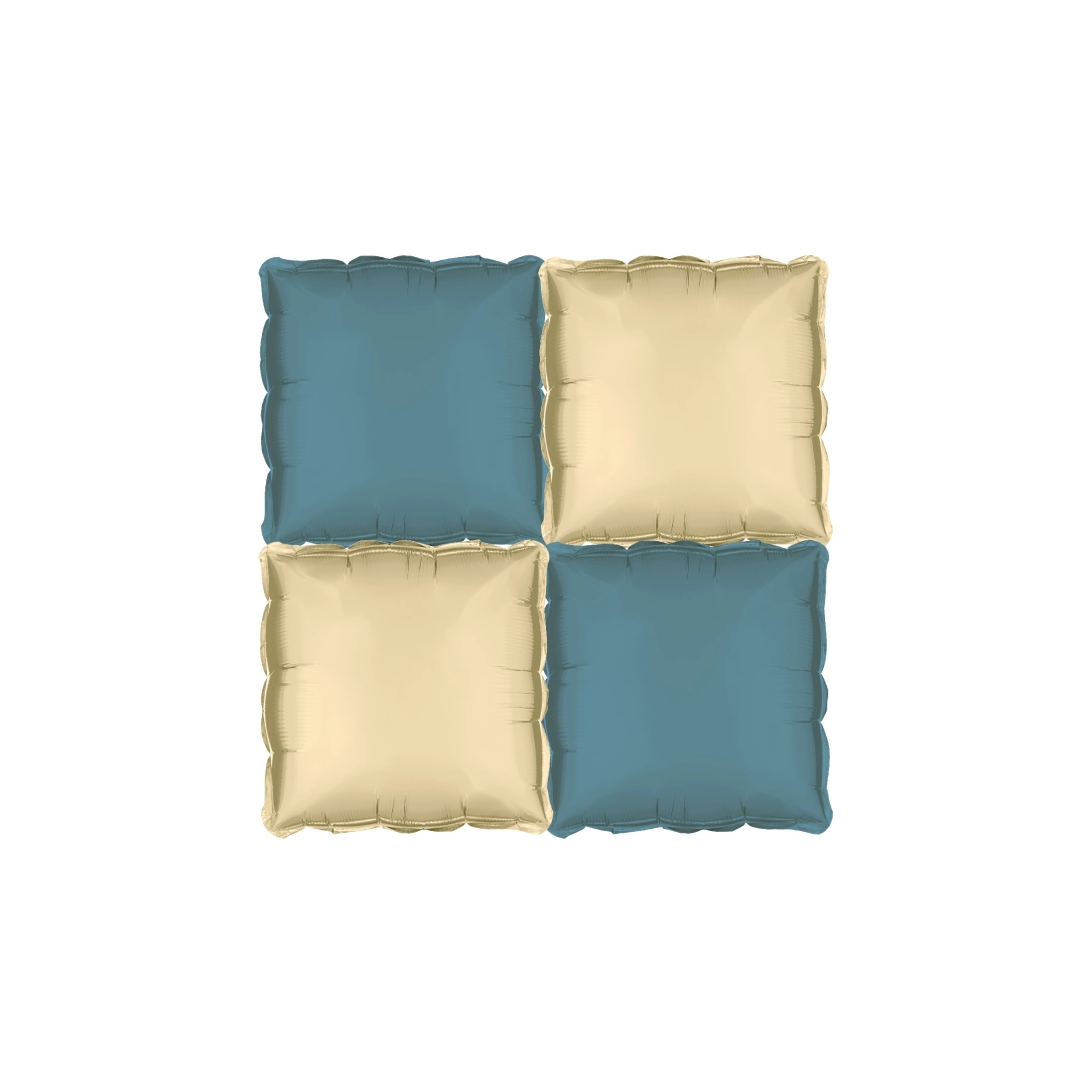 Ghirlandă cu baloane din folie, dublă față, 35x35 cm, bej-albastru, 4 buc.