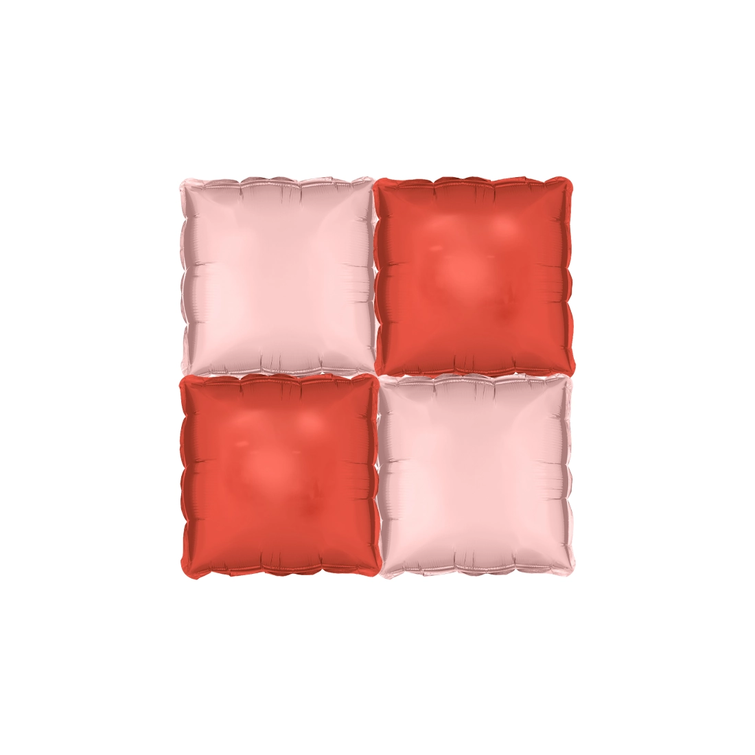 Kétoldalas fólia lufifüggöny 35x35 cm, rózsaszín-piros, 4 db