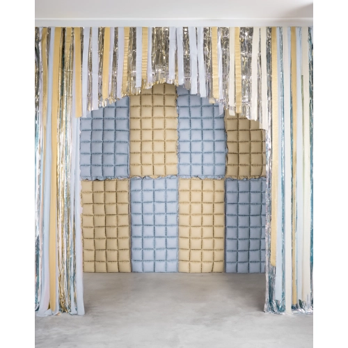 Draperie din baloane din folie, reversibilă, bej-albastru, 55x110 cm, pentru decor**