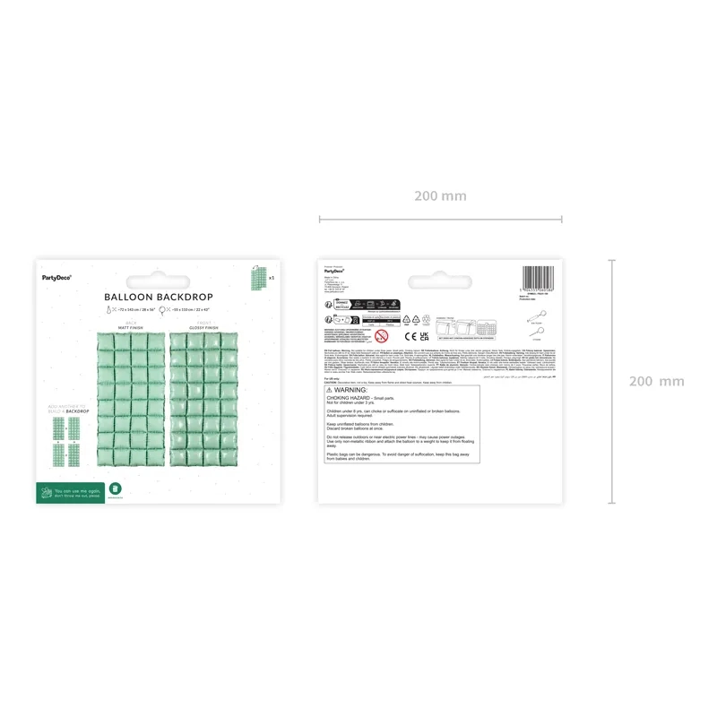 Draperie din baloane din folie, reversibilă, salvie, 55x110 cm – efect mat și lucios