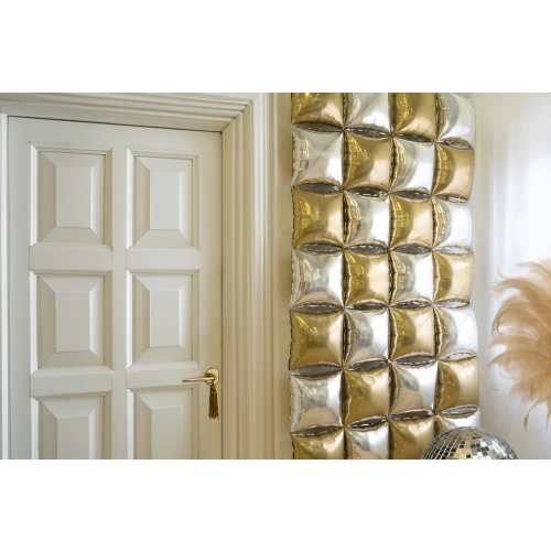 Obojstranný fóliový balónový záves, zlato-strieborný, 35x35 cm, 4 ks