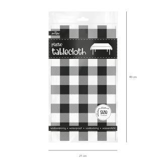 Vodoodporen črno-bel prt 137 × 274 cm