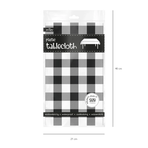 Vodoodporen črno-bel prt 137 × 274 cm