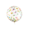 Balon rotund transparent din folie BOBO cu buline colorate 40 cm