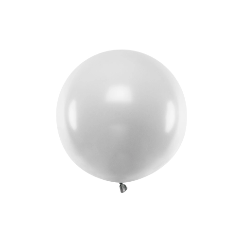 Balon mare rotund 60 cm – metalic argintiu