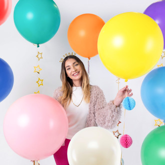 Velik okrogel balon 60 cm – moder