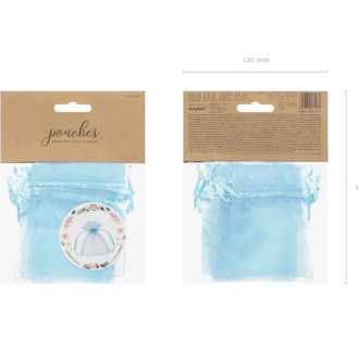 Organzine vrečke nebeško modre 10 cm – pakiranje 10 kosov za darila