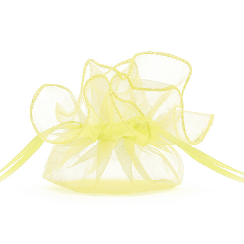 Organza tasakok, világossárga, 25 cm – ajándékcsomagolás, 10 db Organza tasakok, világossárga, 25 cm – ajándékcsomagolás, 10 db