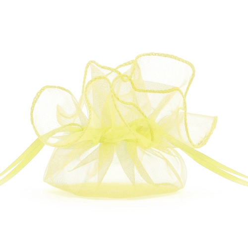 Organza tasakok, világossárga, 25 cm – ajándékcsomagolás, 10 db