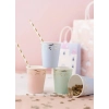 Pahare din hârtie decorate cu fundițe, 220 ml, 6 buc.
