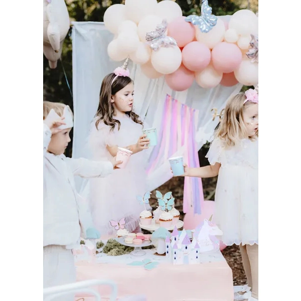 Pahare din hârtie decorate cu fundițe, 220 ml, 6 buc.