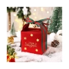 Ozdobná darčeková krabička s mašľou Merry Christmas 10x10x10 cm - červená 