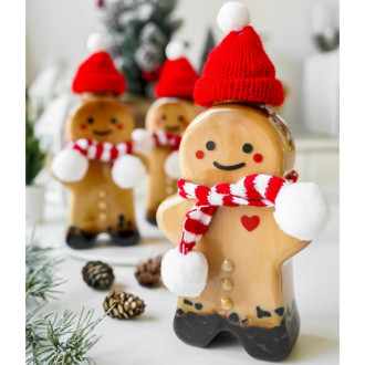 Ozdobná fľaša Perníček s červeným šálom na likér 350ml