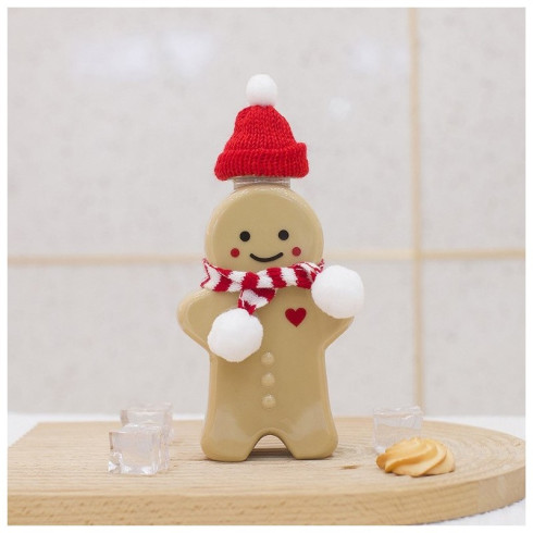 Ozdobná fľaša Perníček s červeným šálom na likér 350ml