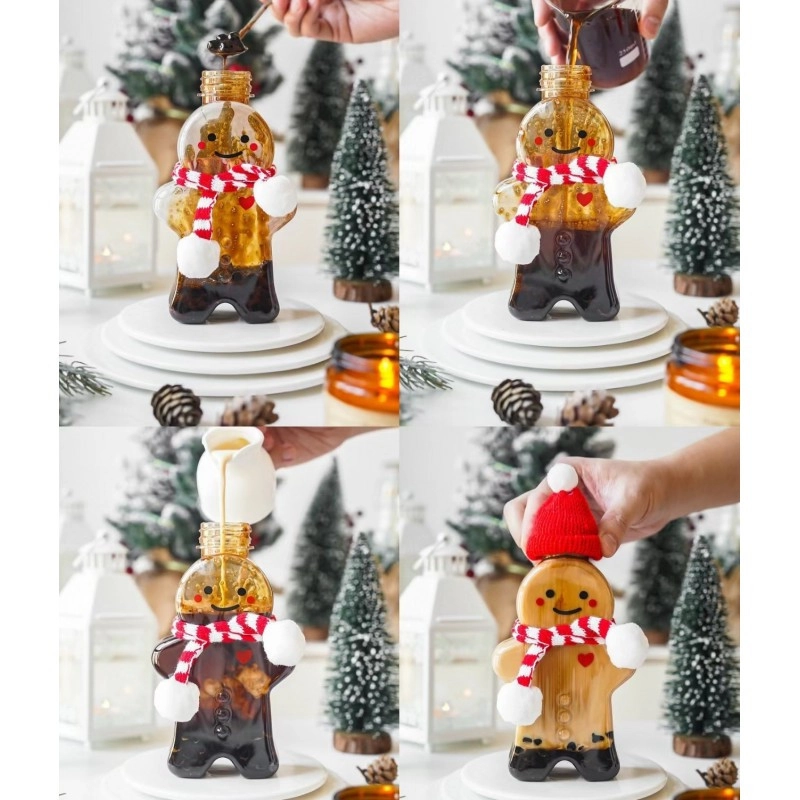 Ozdobná láhev Perníček se zelenou šálou na likér 350ml