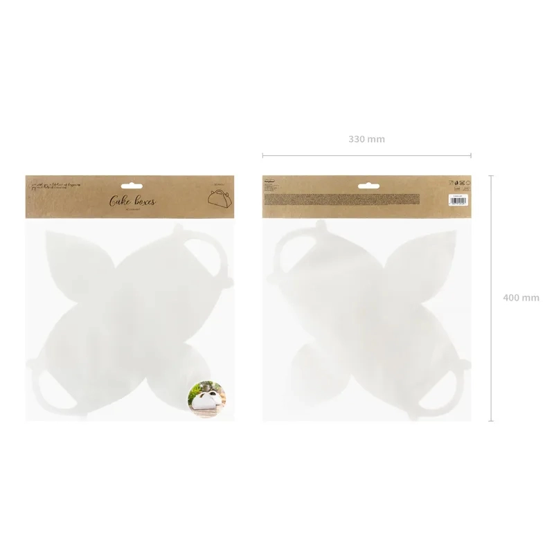 Díszes fehér tortadobozok 16×8,5×9,5 cm, 10 db