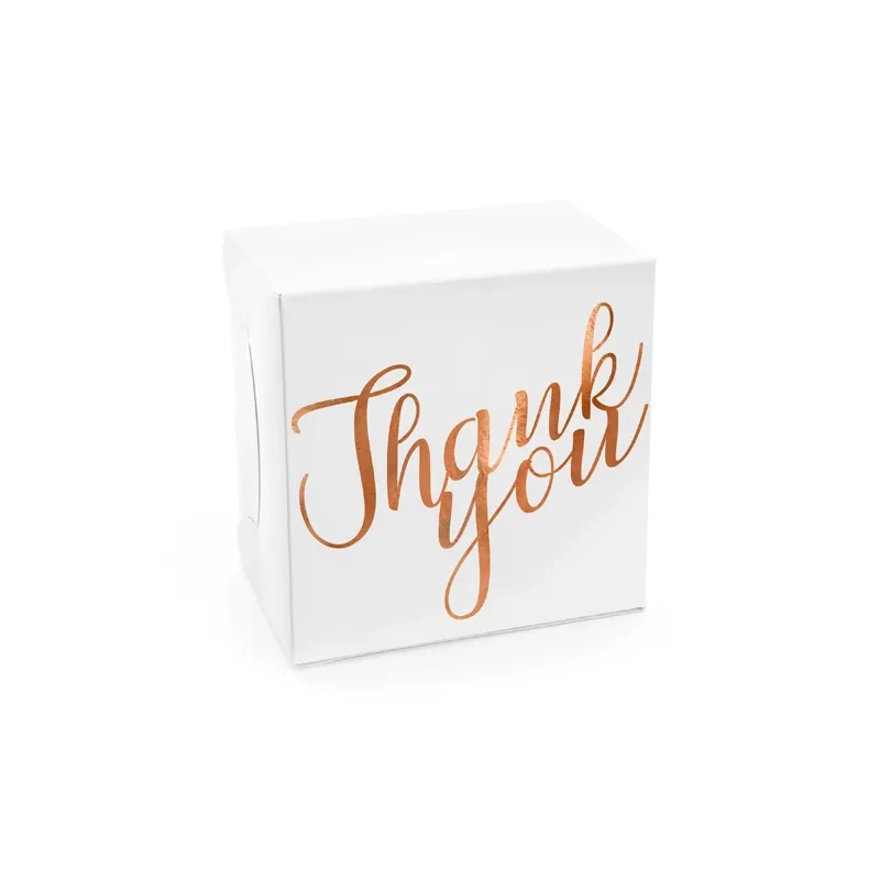 Cutii decorative pentru tort „Thank you” – rozé auriu, 10 buc.