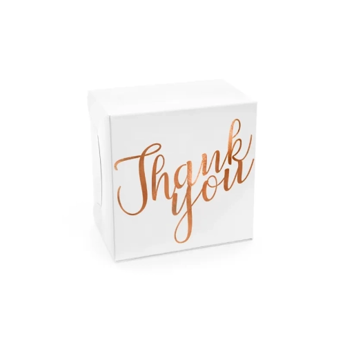 Cutii decorative pentru tort „Thank you” – rozé auriu, 10 buc.