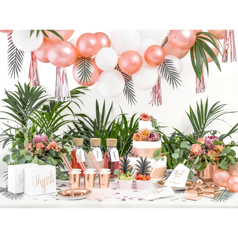 Cutii decorative pentru tort „Thank you” – rozé auriu, 10 buc.