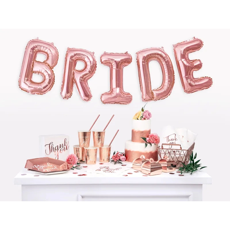 Cutii decorative pentru tort „Thank you” – rozé auriu, 10 buc.