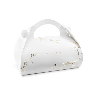 Okrasne tortne škatle Thank you – zlate vejice 16 × 8,5 × 9,5 cm, 10 kosov