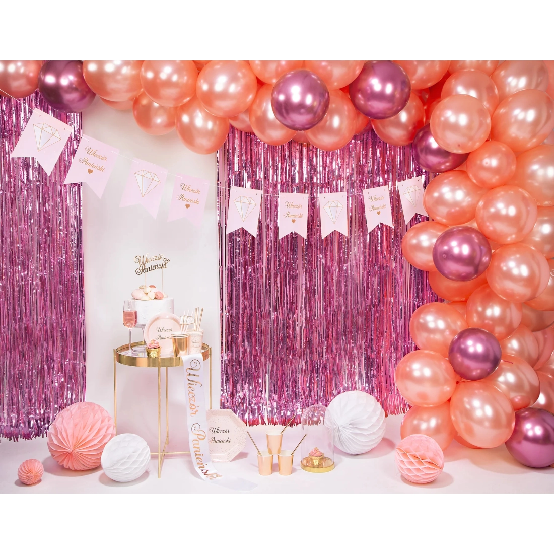 Papír dekorációs „Honeycomb” gömb, fehér, 20 cm