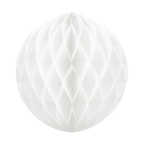 Papír dekorációs „Honeycomb” gömb, fehér, 30 cm