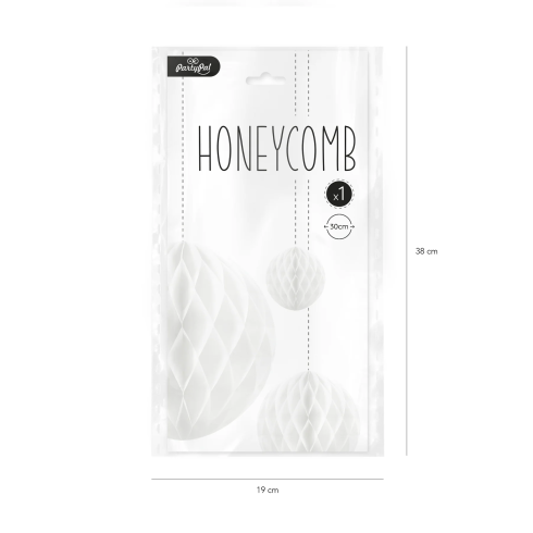 Papír dekorációs „Honeycomb” gömb, fehér, 30 cm Papír dekorációs „Honeycomb” gömb, fehér, 30 cm