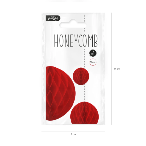 Papierová dekoračná guľa "Honeycomb" červená, 10 cm Papierová dekoračná guľa "Honeycomb" červená, 10 cm