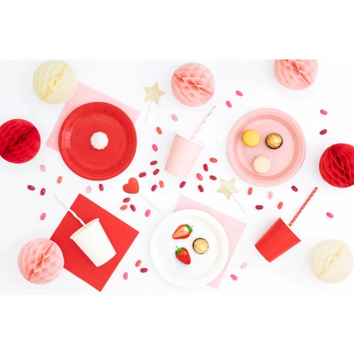 Papír méhsejt dekorációs gömb, piros, 10 cm