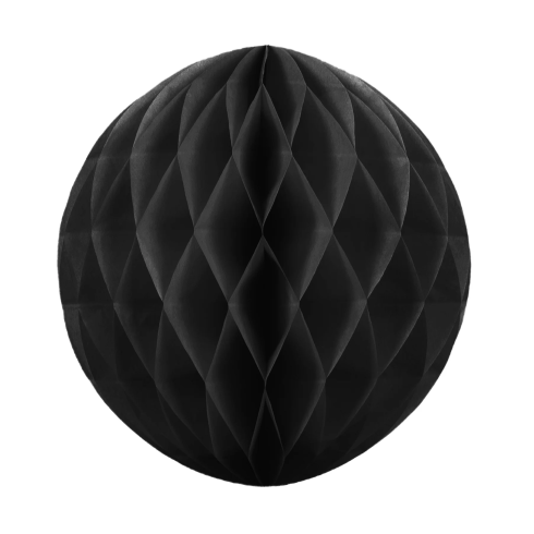 Papír dekorációs “Honeycomb” gömb, fekete, 10 cm
