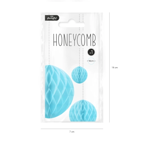 Minge decorativă din hârtie „Honeycomb”, albastră, 10 cm