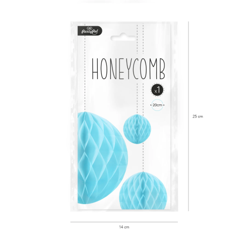 Papír dekorációs „Honeycomb” gömb, kék, 20 cm Papír dekorációs „Honeycomb” gömb, kék, 20 cm