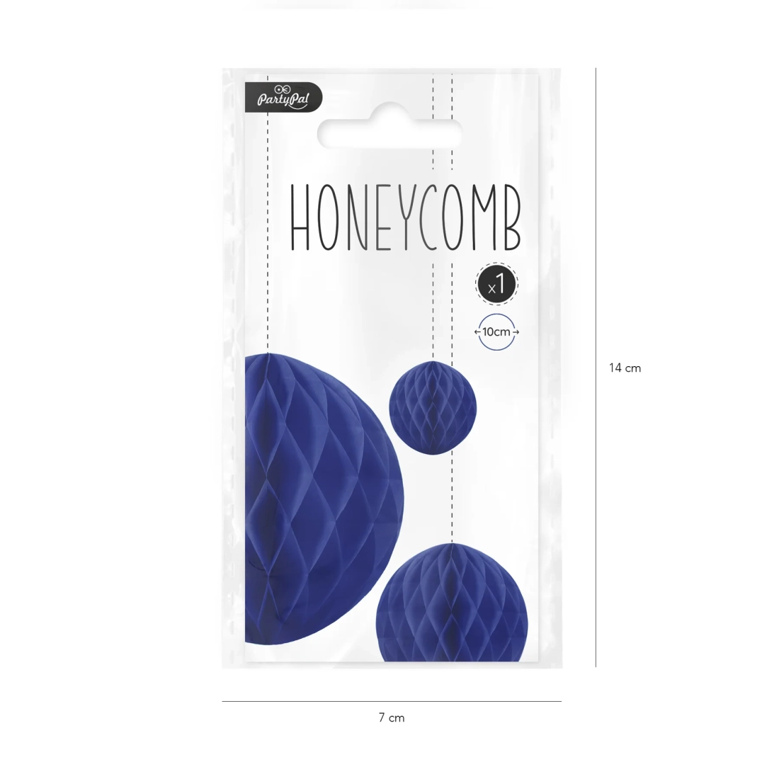 Papír dekorációs „Honeycomb” gömb, sötétkék, 10 cm