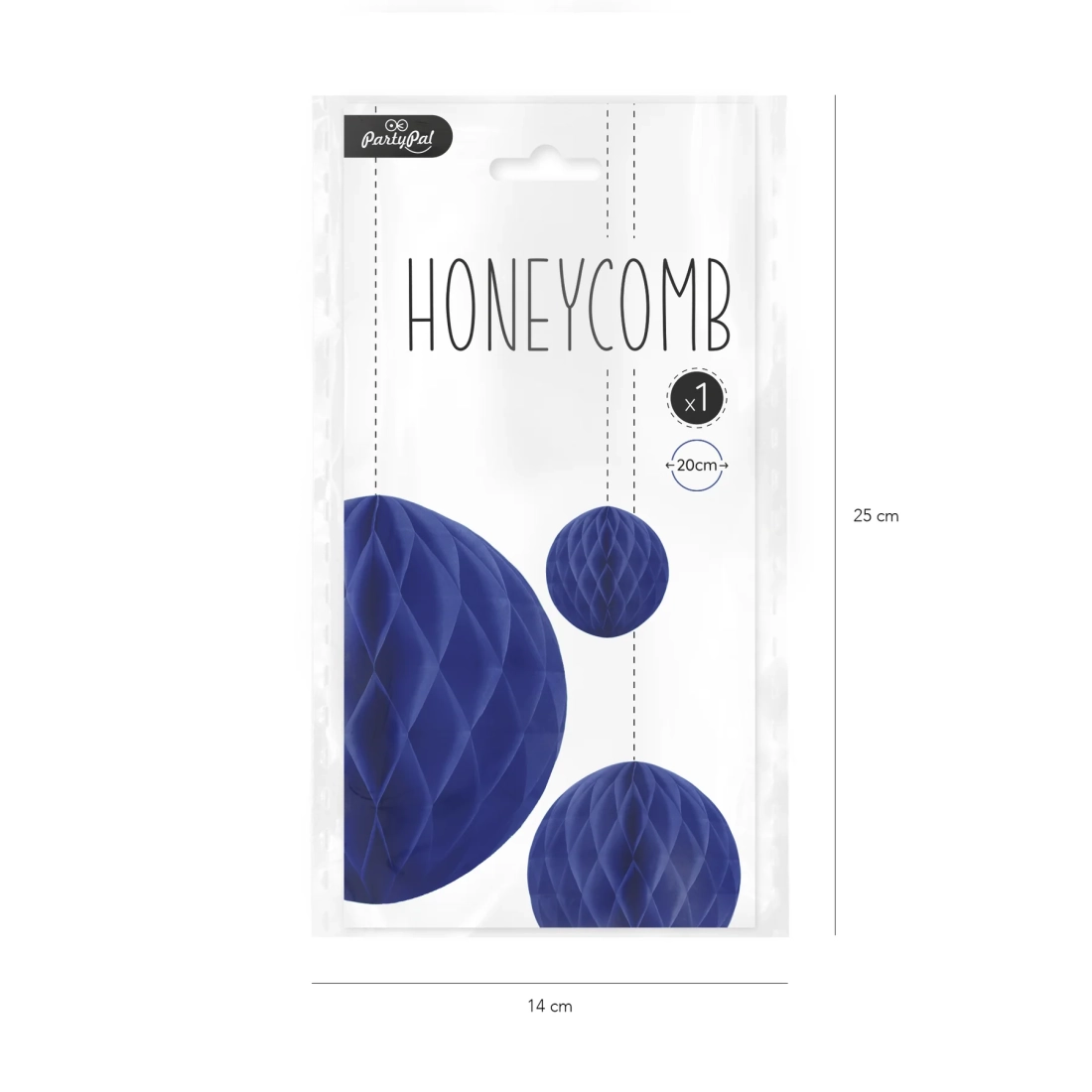 Bing-bang decorativ din hârtie „Honeycomb”, albastru închis, 20 cm
