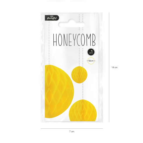 Papír dekorációs „Honeycomb” gömb, sárga, 10 cm Papír dekorációs „Honeycomb” gömb, sárga, 10 cm