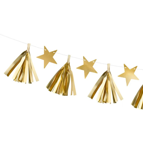 Papirnata girlanda zvezde – zlata 1,3 m
