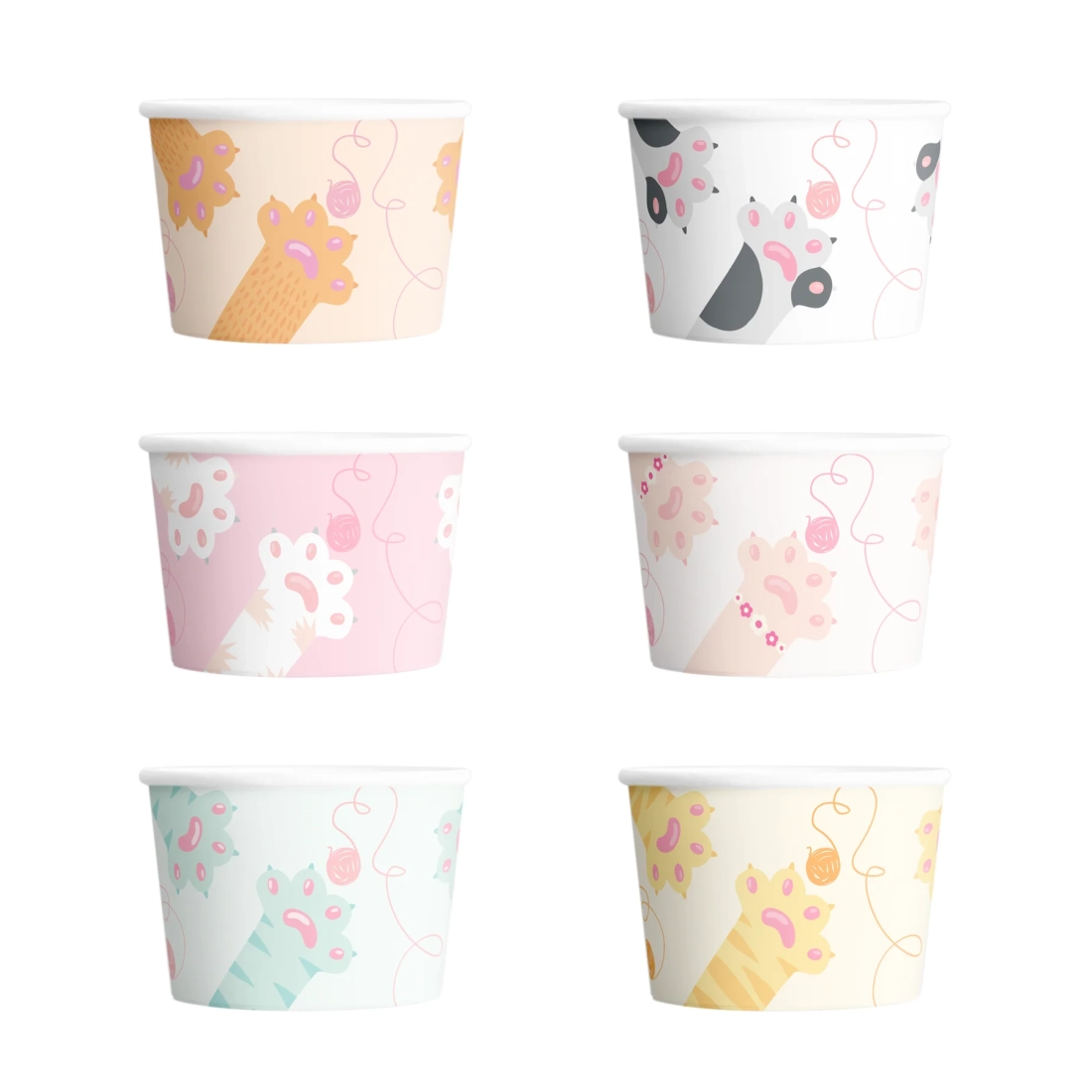 Papír fagylaltospoharak Cicák 6 db