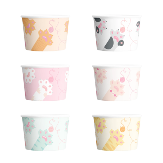 Papírové kelímky na zmrzlinu Kočičky 6 ks
