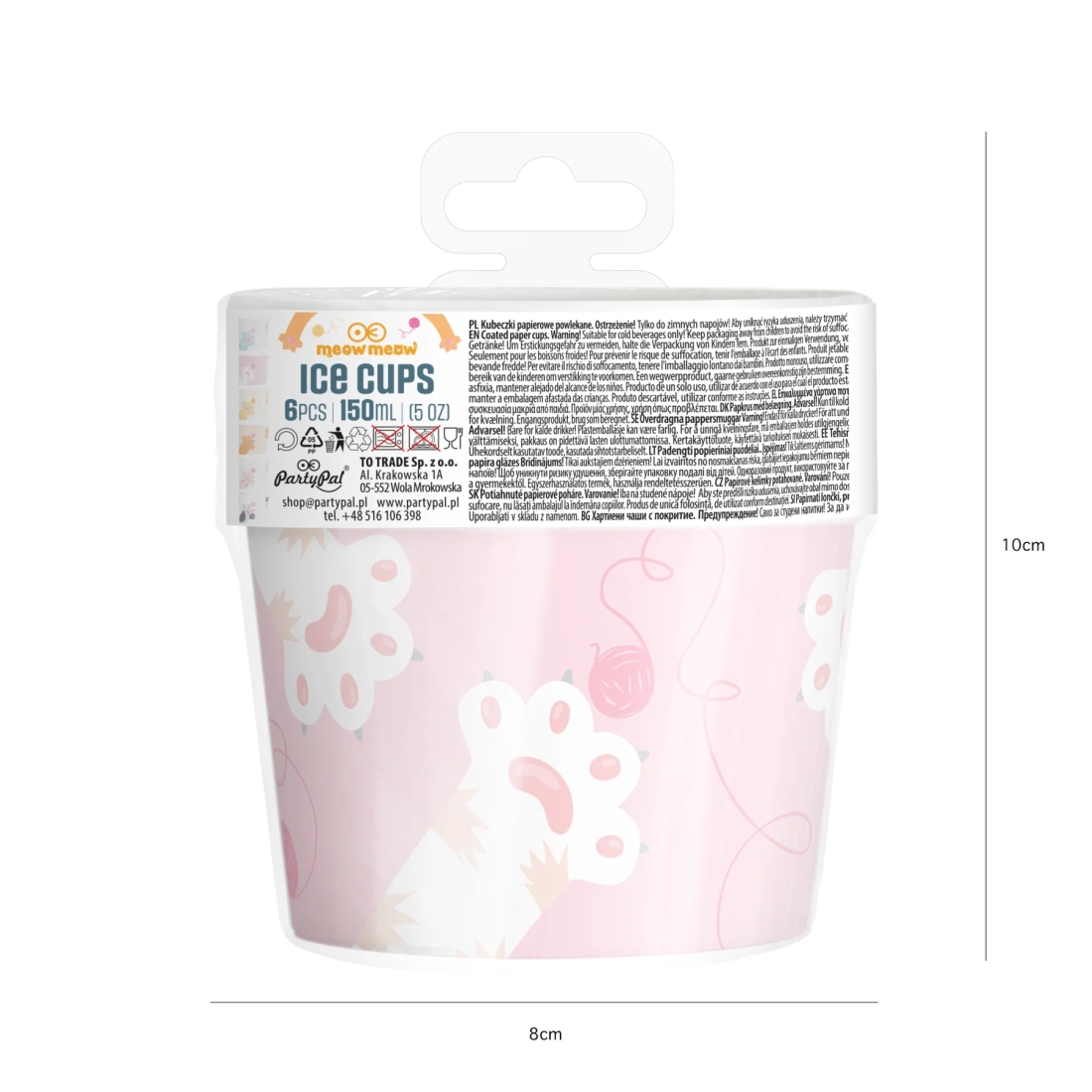 Papír fagylaltospoharak Cicák 6 db