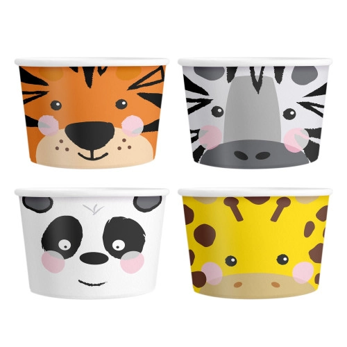 Safari papír fagylaltospoharak, 4 db