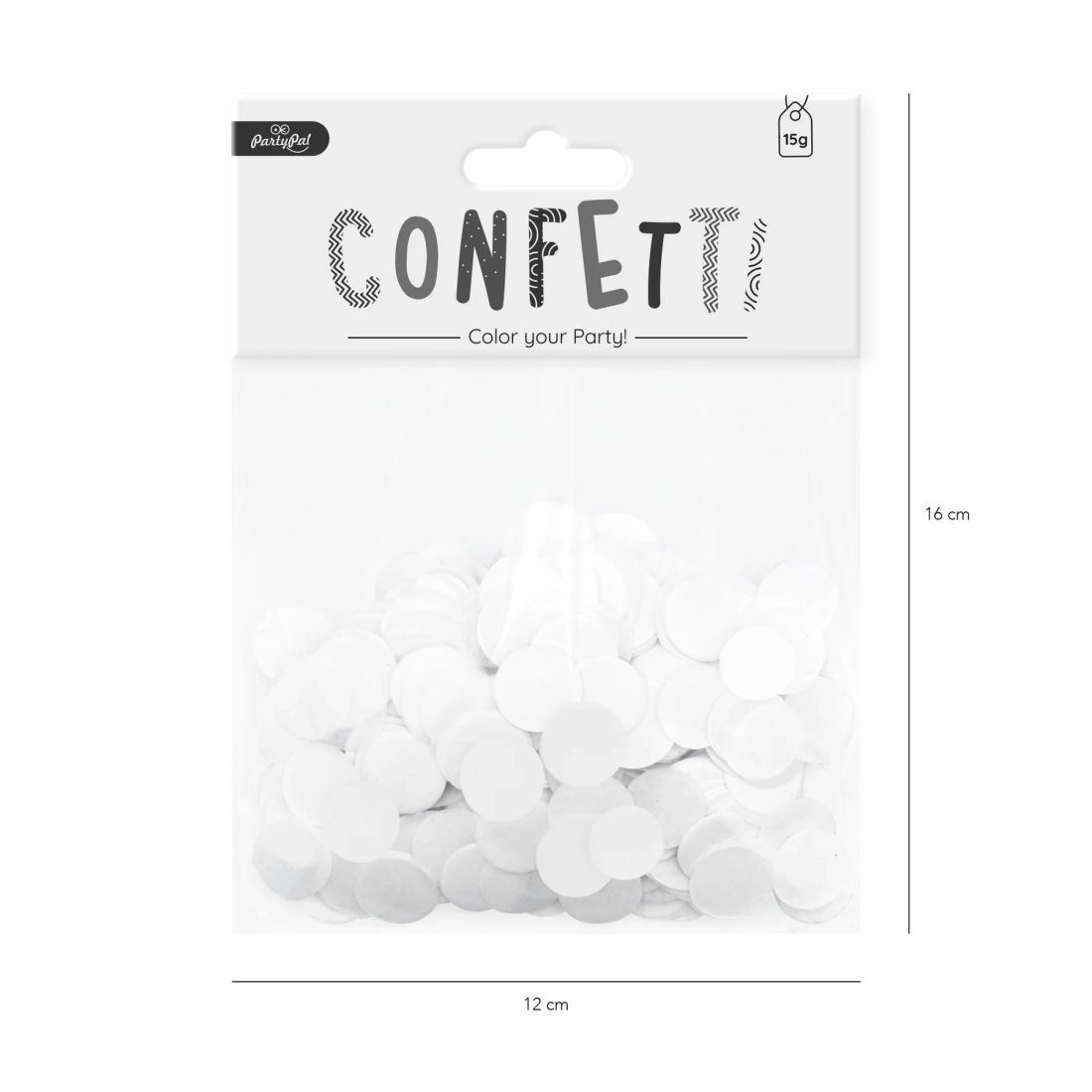 Confetti din hârtie 15 g – alb