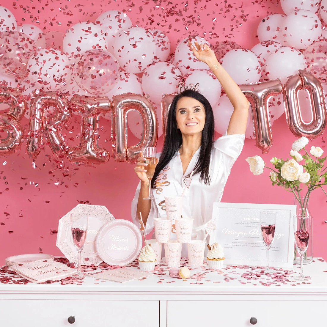 Papír konfetti 500 g – rose gold