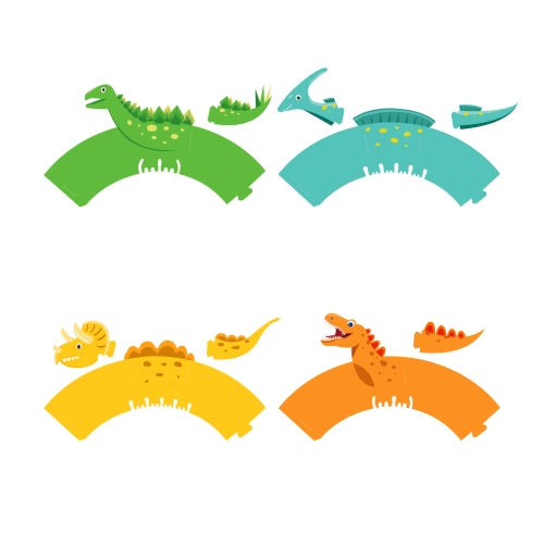 Cupe din hârtie pentru brioșe Dinozauri DIY, 8 buc.