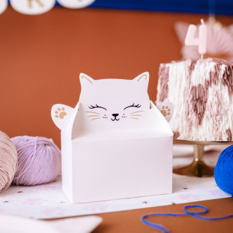 Papirnate škatle za torte v obliki mačke – 6 kosov, 19,5 x 8 x 19 cm