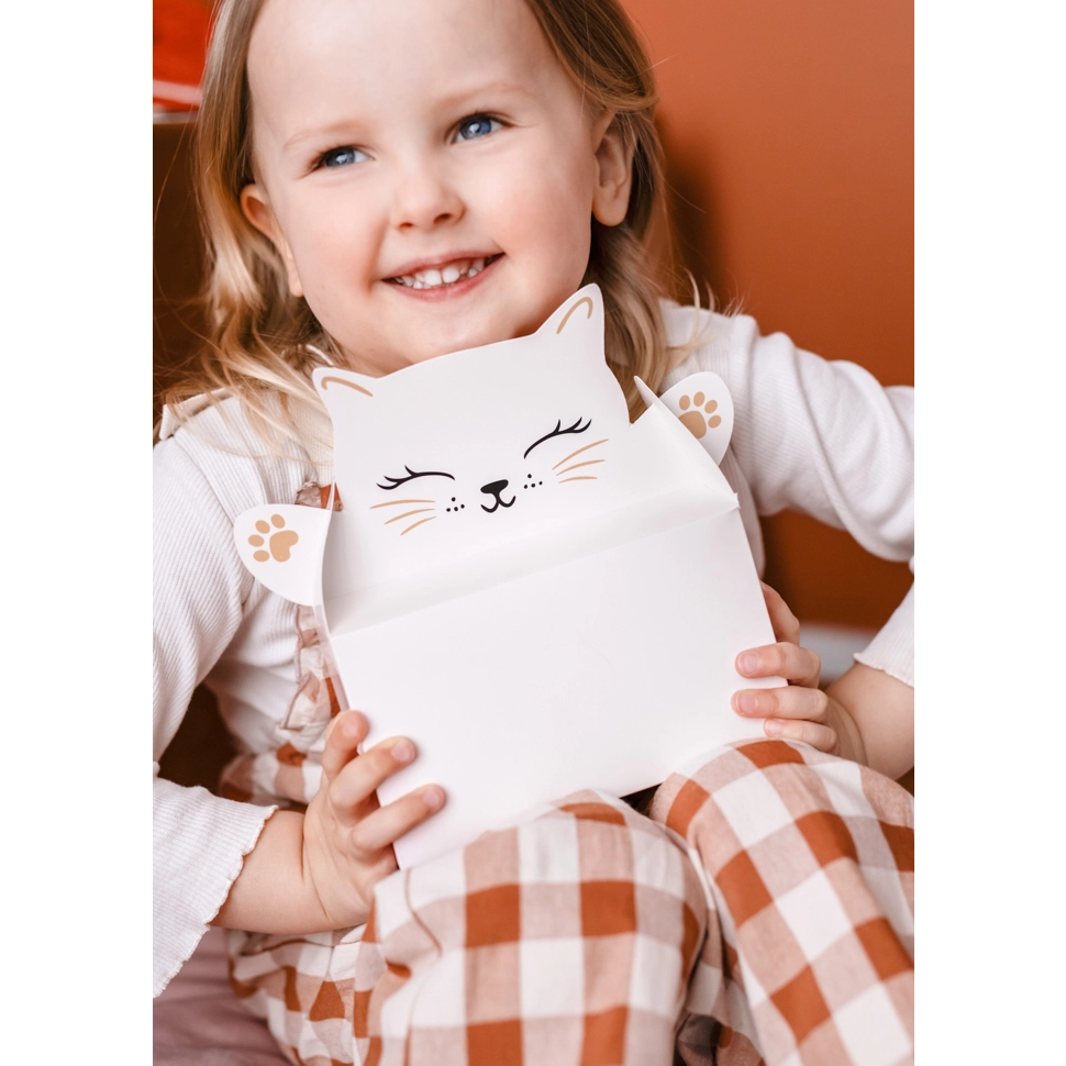 Macska alakú papírdobozok tortához – 6 db, 19,5 x 8 x 19 cm