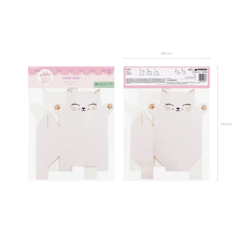 Papirnate škatle za torte v obliki mačke – 6 kosov, 19,5 x 8 x 19 cm