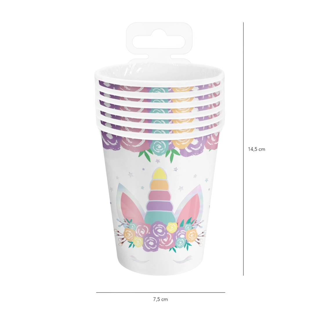 Pahare de hârtie Unicorn 220 ml, 6 buc.