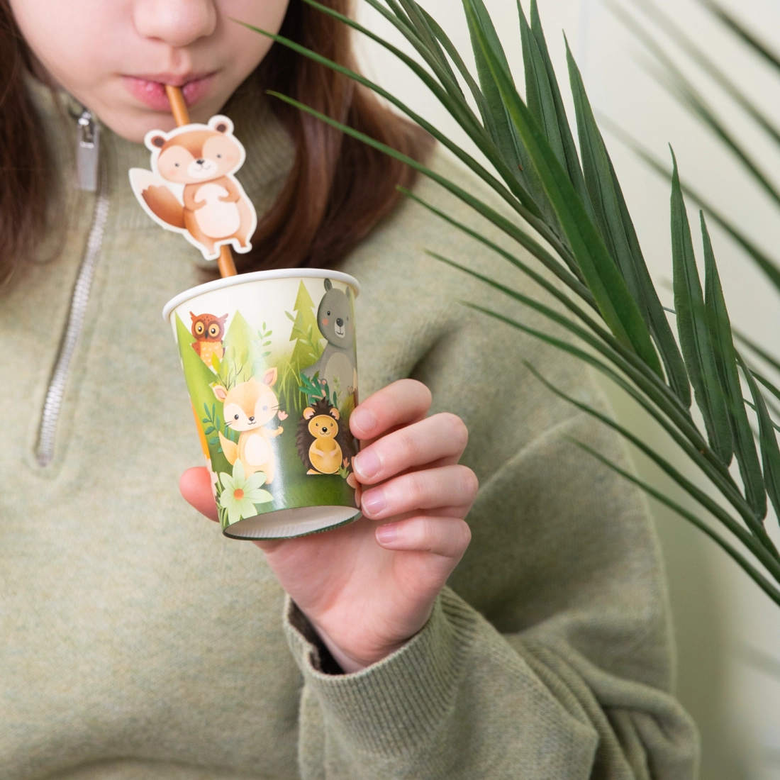 Pahare din hârtie cu animale de pădure 220 ml, 6 buc.