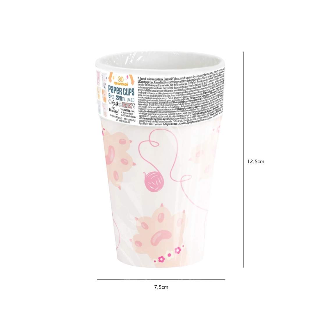 Papírpoharak Cicusok 220 ml, 6 db